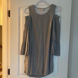 Striped Cold Shoulder Dress